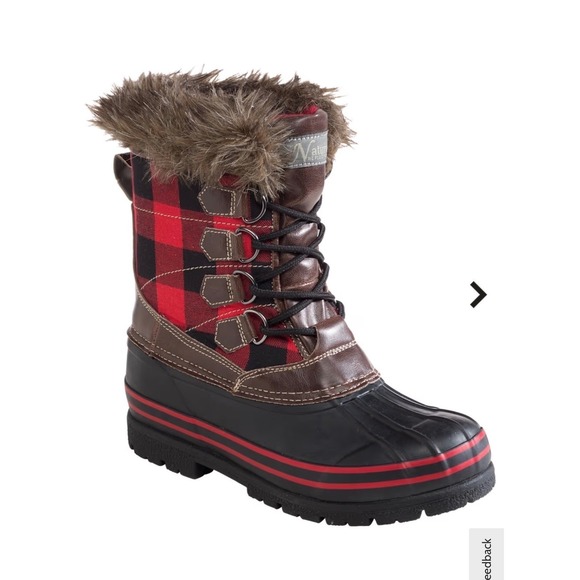 Natural Reflections Shoes - Natural Reflections Womens Buffalo Plaid Faux Fur Winter Snow Boots New‎